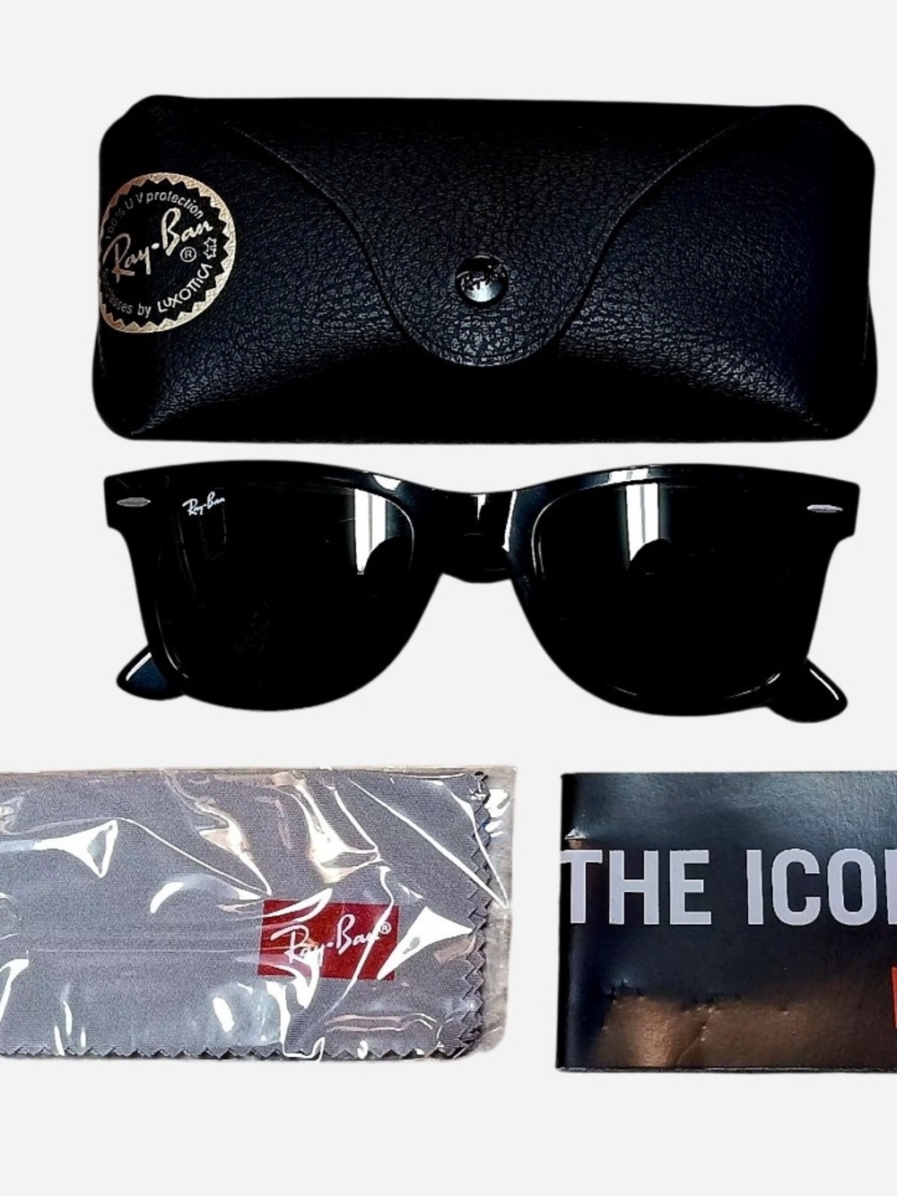 Ray-Ban Classic Wayfarer Sunglasses - Black With Original Case And Accessories